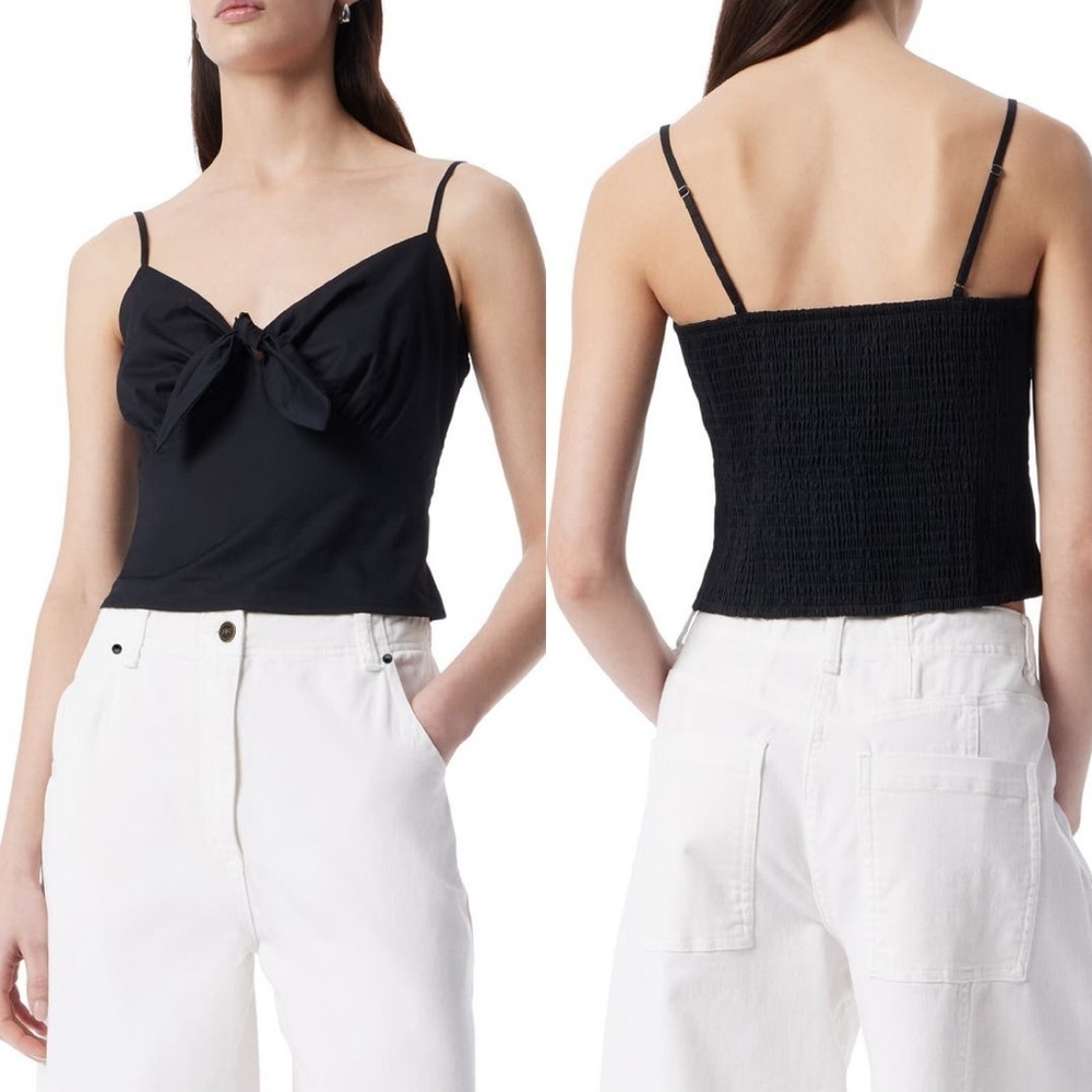 NWT Robert Rodriguez Bristol Front Tie Cami, Black, Size L